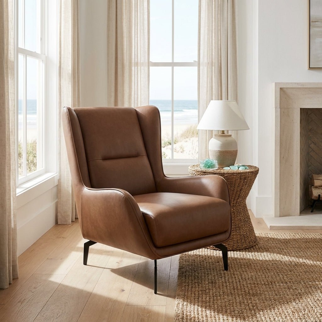 PM06 Premium Cowhide Leather Relaxation Chair with Ottoman - Altera