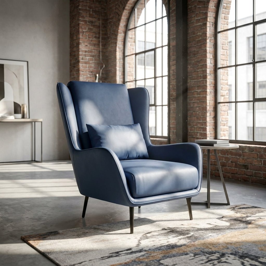 PM06 Premium Cowhide Leather Relaxation Chair with Ottoman - Altera