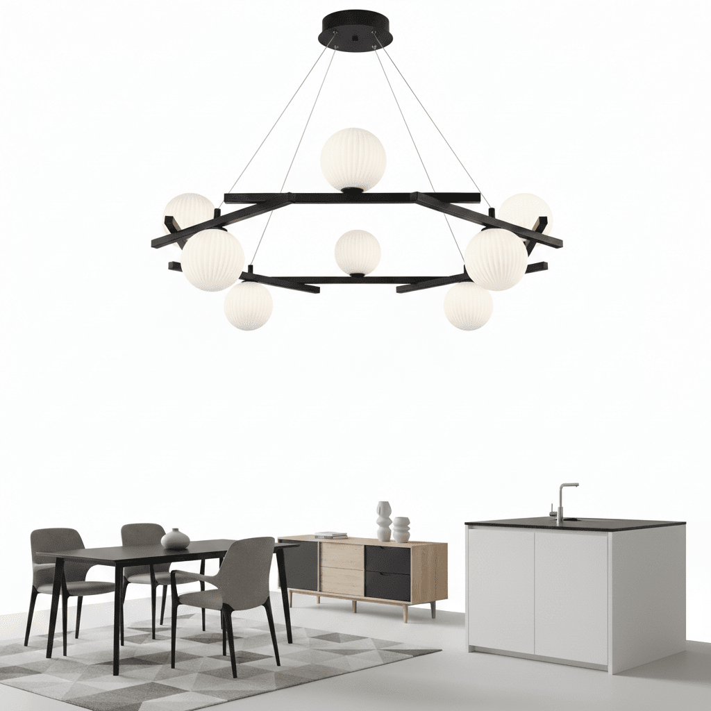 Polygon Prism Iron Chandelier - Altera