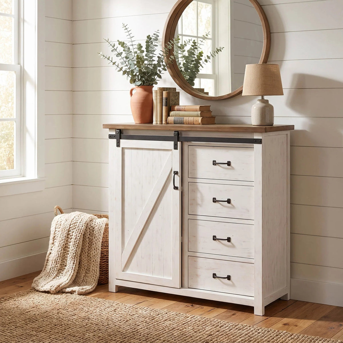 Preston 4 Drawer Chest with 1 Door - Altera