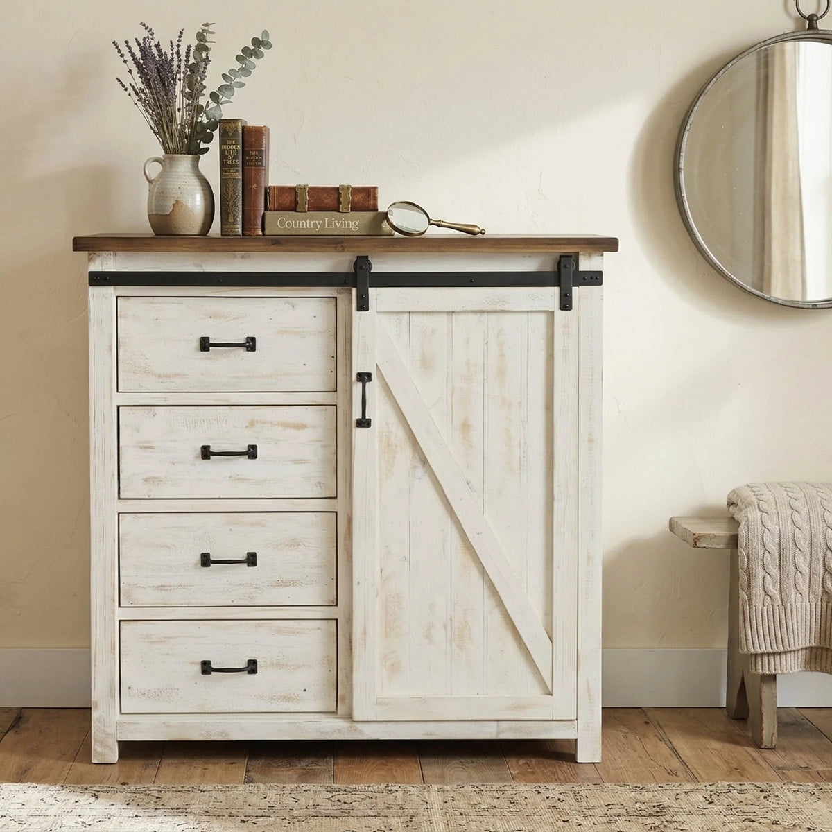 Preston 4 Drawer Chest with 1 Door - Altera