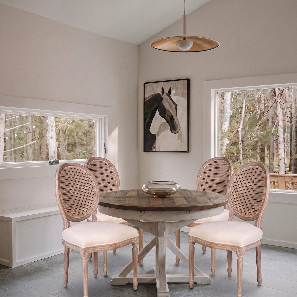 Preston Round Extension Reclaimed Wood Dining Set - Altera