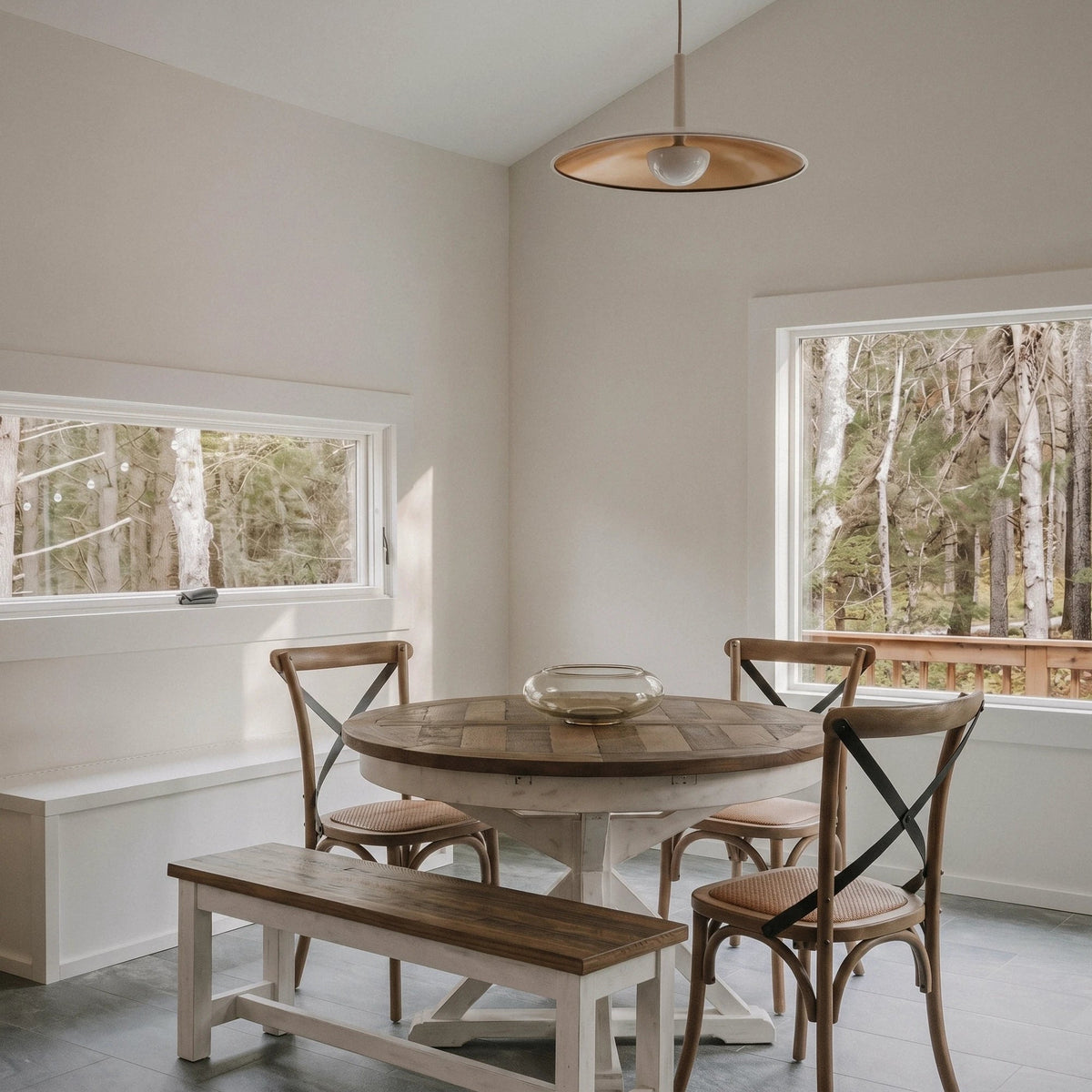 Preston Round Extension Reclaimed Wood Dining Set - Altera