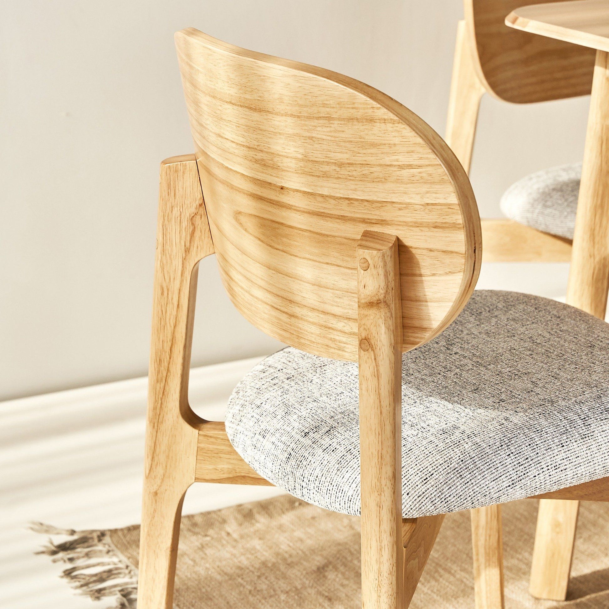 Serena Modern Oak Veneer Dining Set with 4-6 Ergonomic Rubberwood Chairs