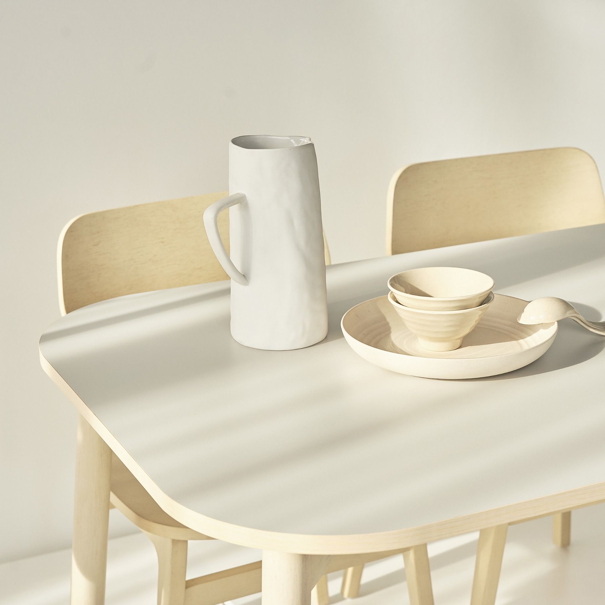 Narvik 201 Natural Wood Dining Room Set with 4 Chairs