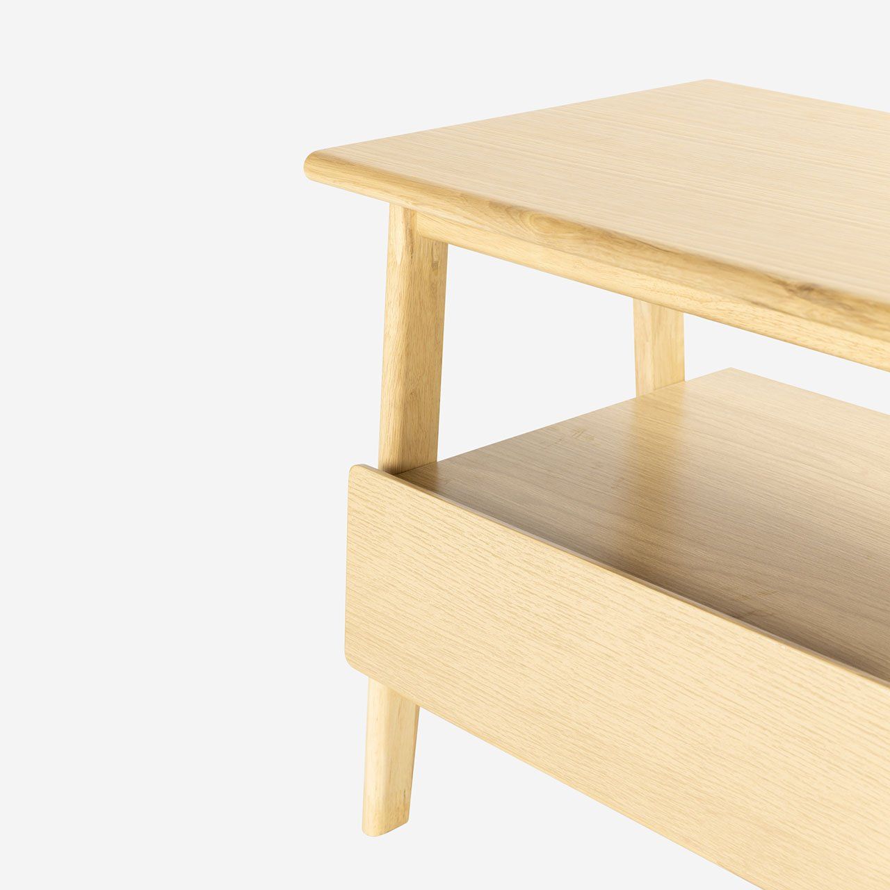 MOHO VLINE 801 Natural Oak Wood Bedside Table with Smart Storage Drawer