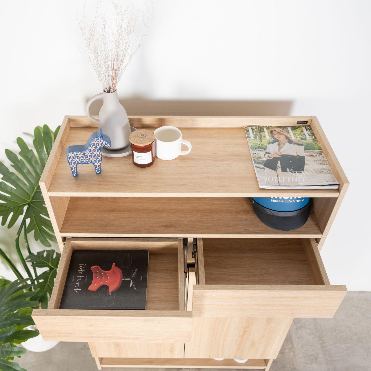 MOHO VIENNA 203 Multi-functional Wooden Shoe & Decorative Storage Cabinet