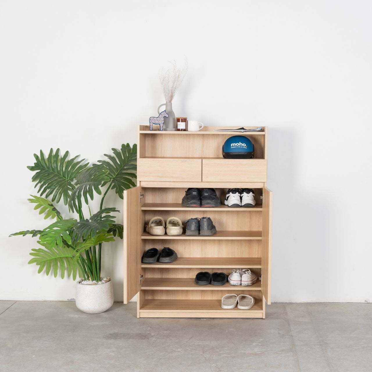 MOHO VIENNA 203 Multi-functional Wooden Shoe & Decorative Storage Cabinet