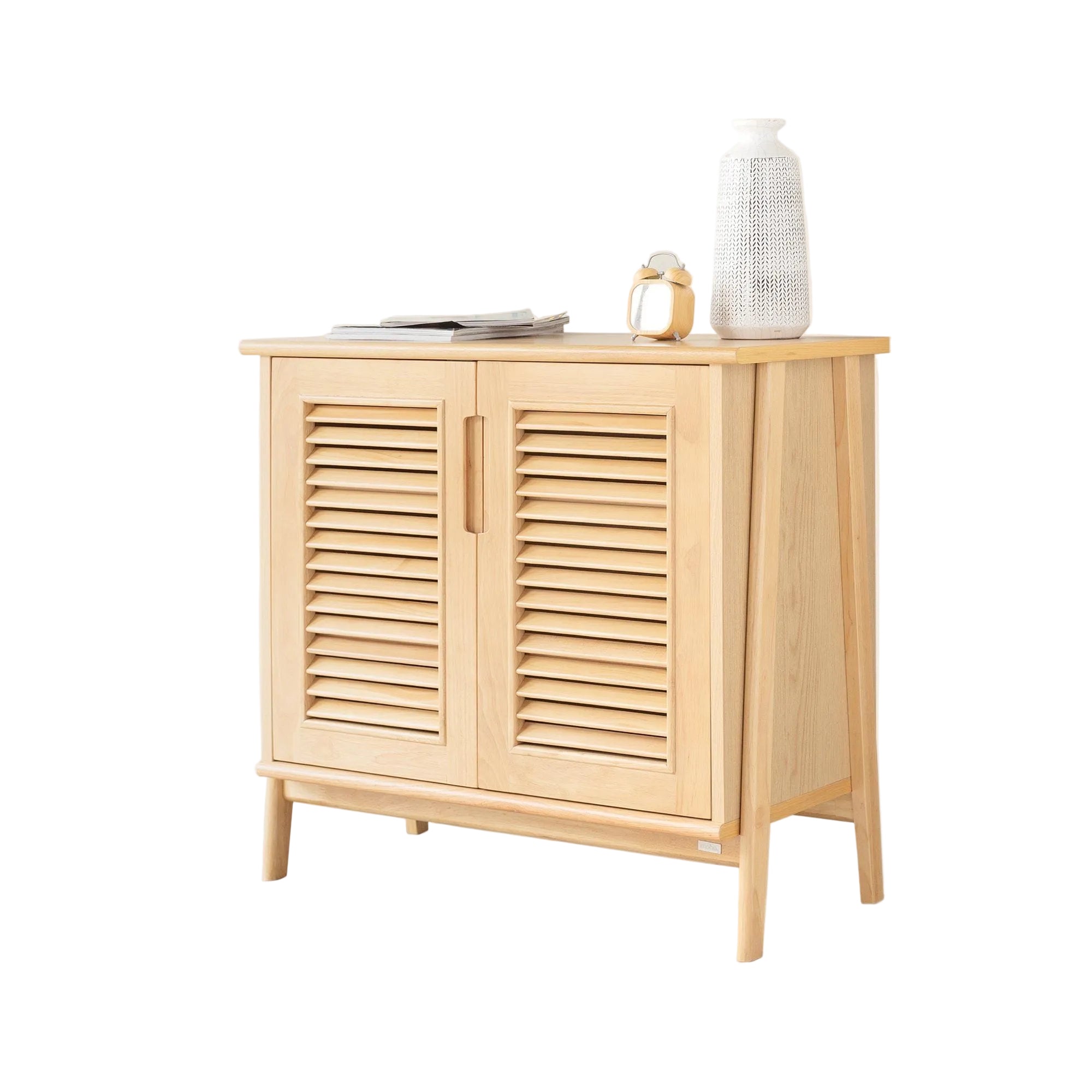 MOHO VLINE 601 Natural Oak Wood Shoe & Decorative Storage Cabinet