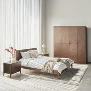 MOHO HOBRO 5-Piece Scandinavian Dark Brown Bedroom Furniture Set - Wood Veneer