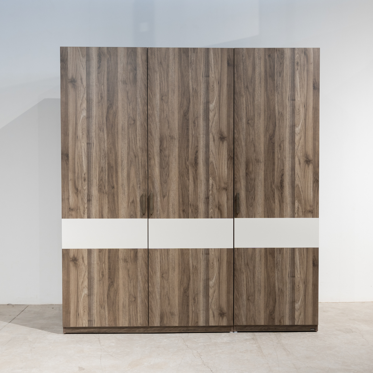 Narvik 201 Brown Nordic Bedroom Furniture Set - Bed, Nightstand, Wardrobe