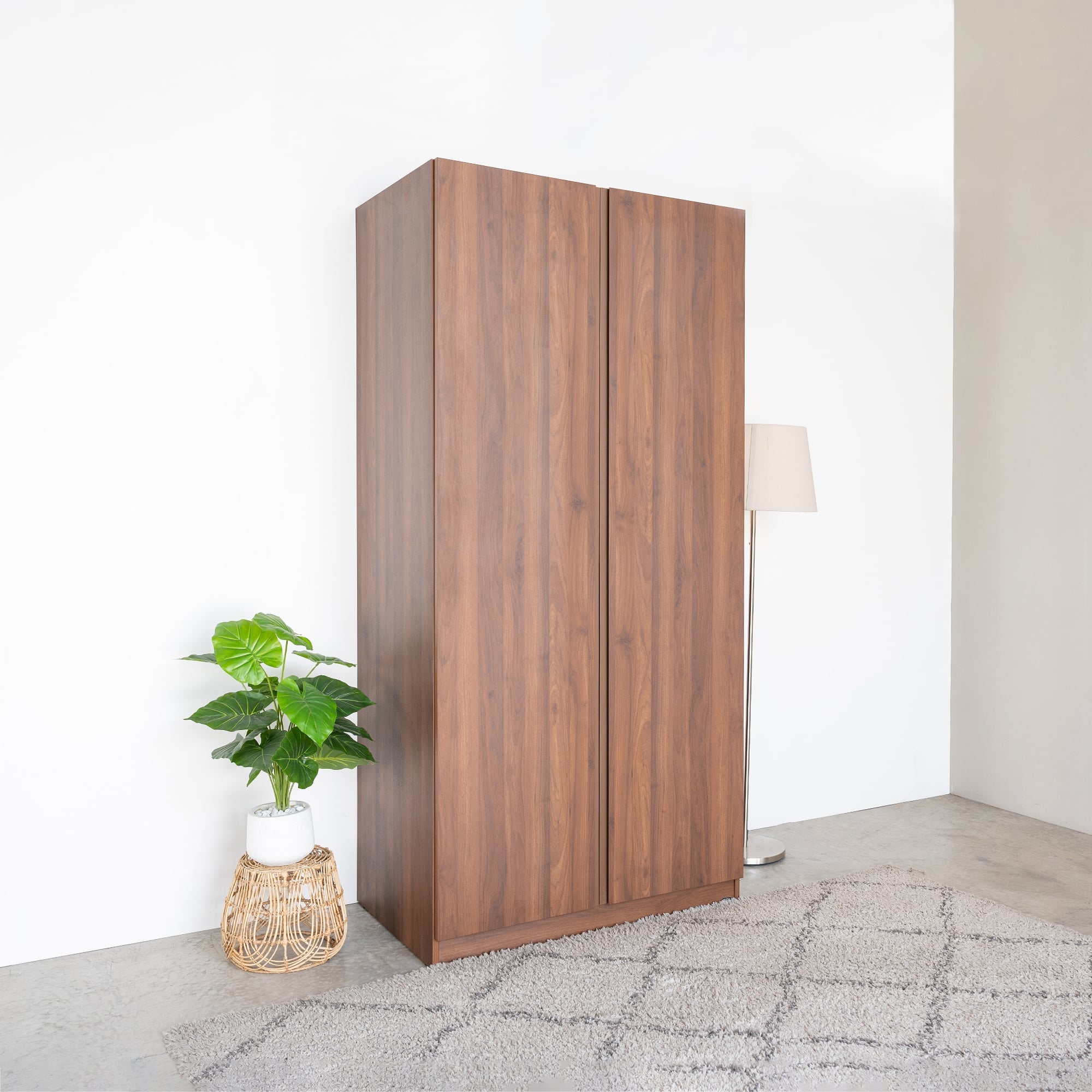 MOHO VIENNA 201 Modern 2-Door Wooden Wardrobe with Optimized Storage, 4 Colors