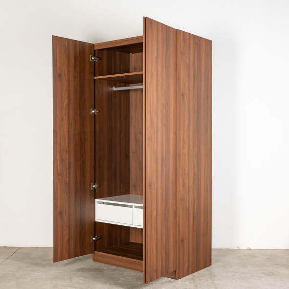 MOHO VIENNA 201 Modern 2-Door Wooden Wardrobe with Optimized Storage, 4 Colors