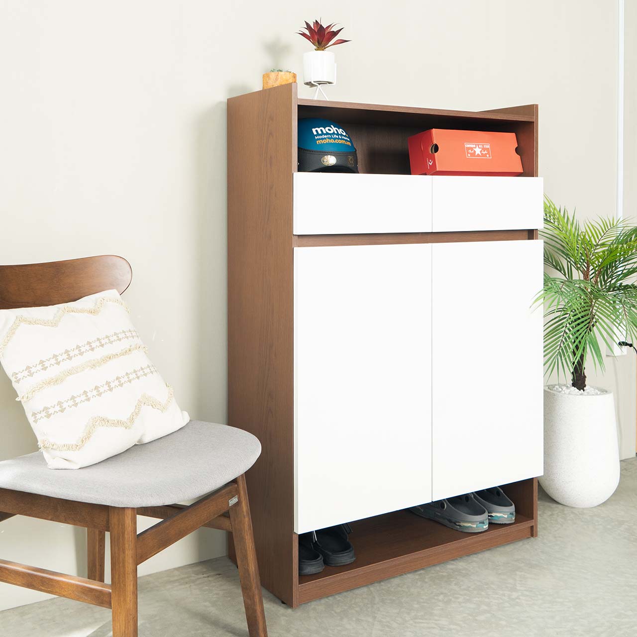 MOHO VIENNA 203 Multi-functional Wooden Shoe & Decorative Storage Cabinet