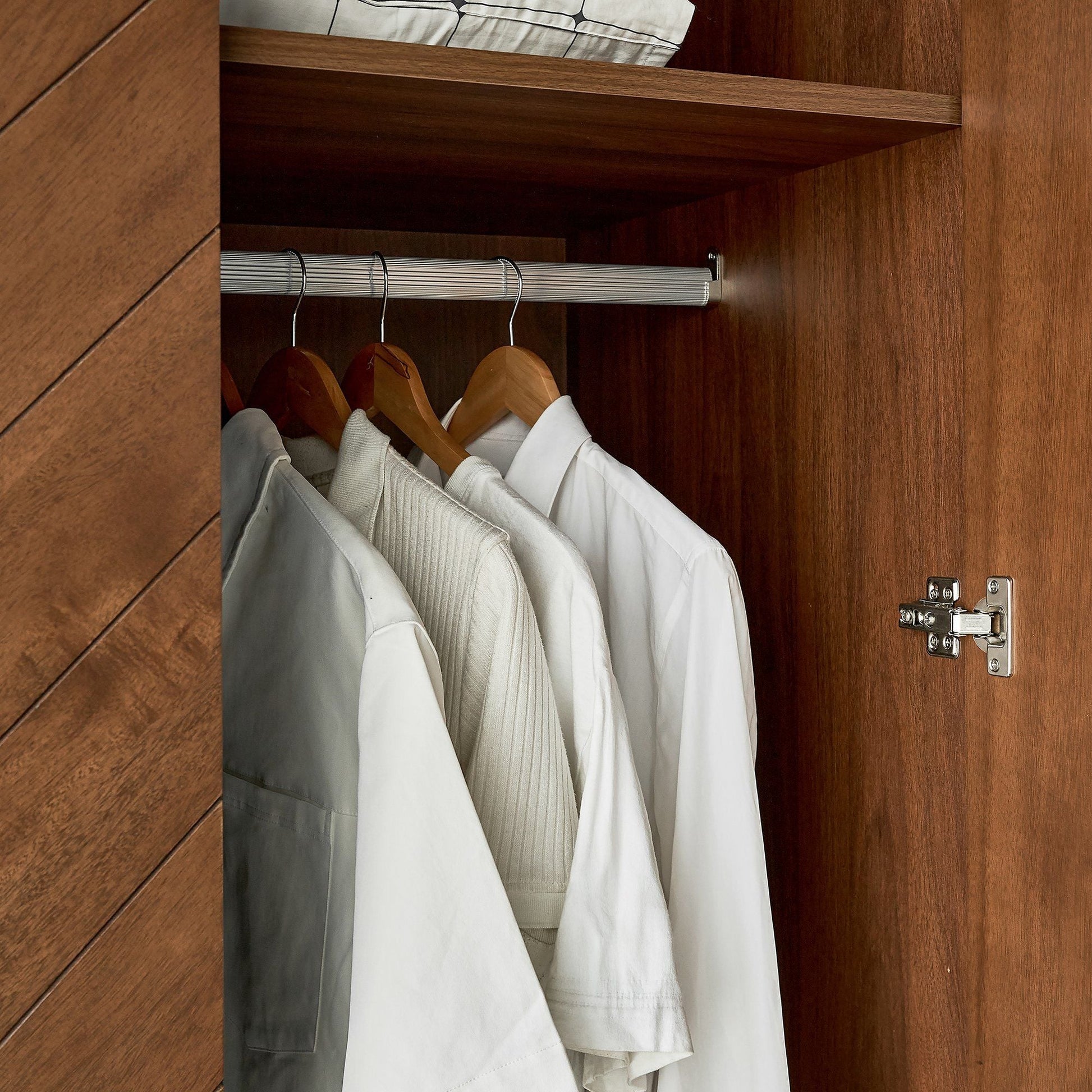 MOHO HOBRO 3-Door Wooden Wardrobe with Hanging Rod and Drawers