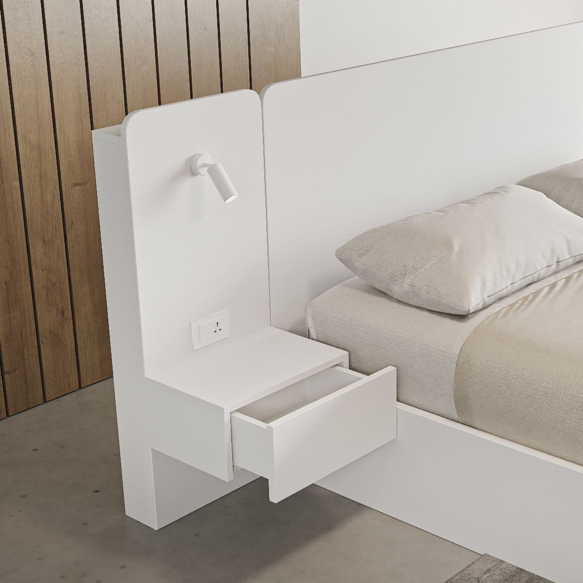 MOHO RANDER HOTEL Smart Bedroom Combo: 2-Piece Bed Set with Power Outlet & Reading Light