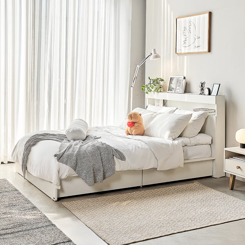 MOHO Vienna Wooden Bed with Storage Drawers & Integrated Power Outlet