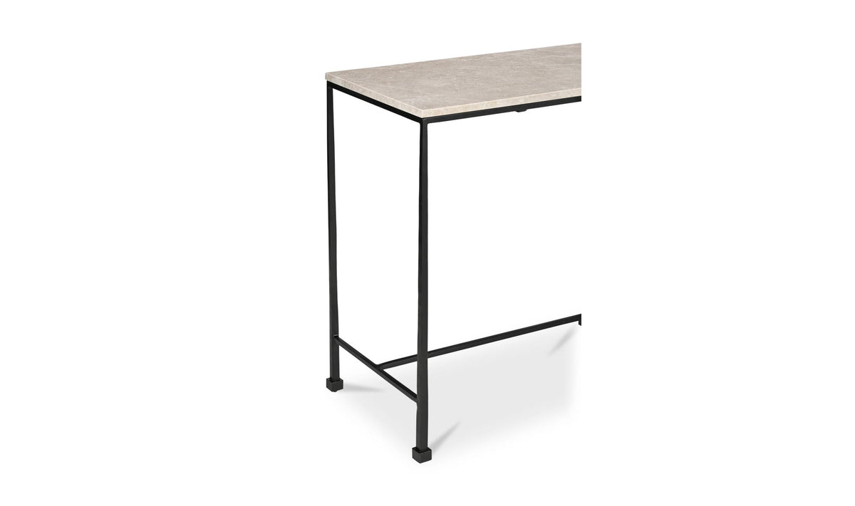 Roscoff Console Table in Botticino Marble, italian botticino marble detail, view 3