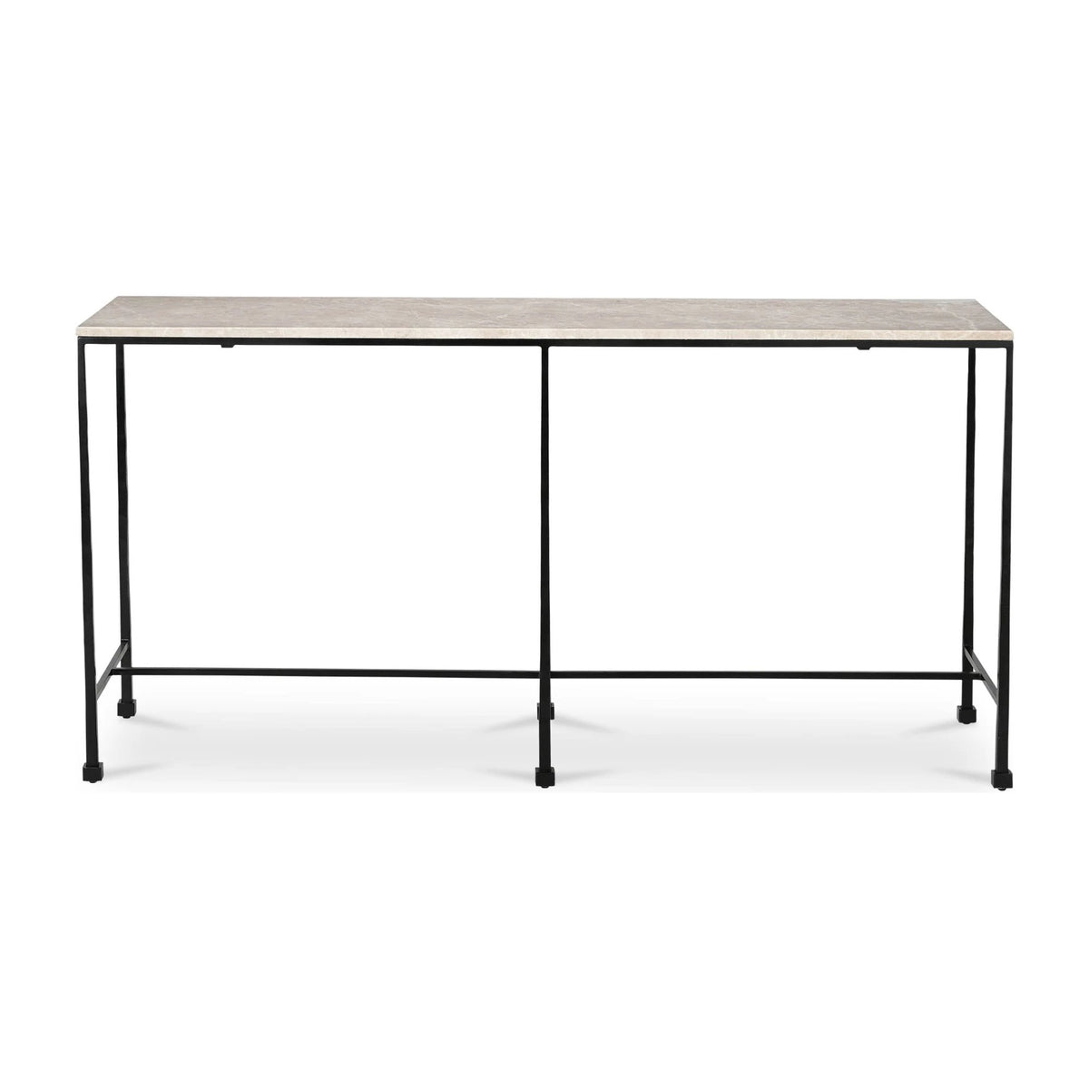 Roscoff Console Table in Botticino Marble, italian botticino marble, 60¼" × 16¼"