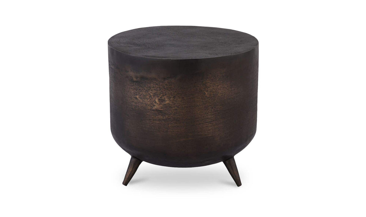 Keswick Accent Table in Bronze — aluminum detail