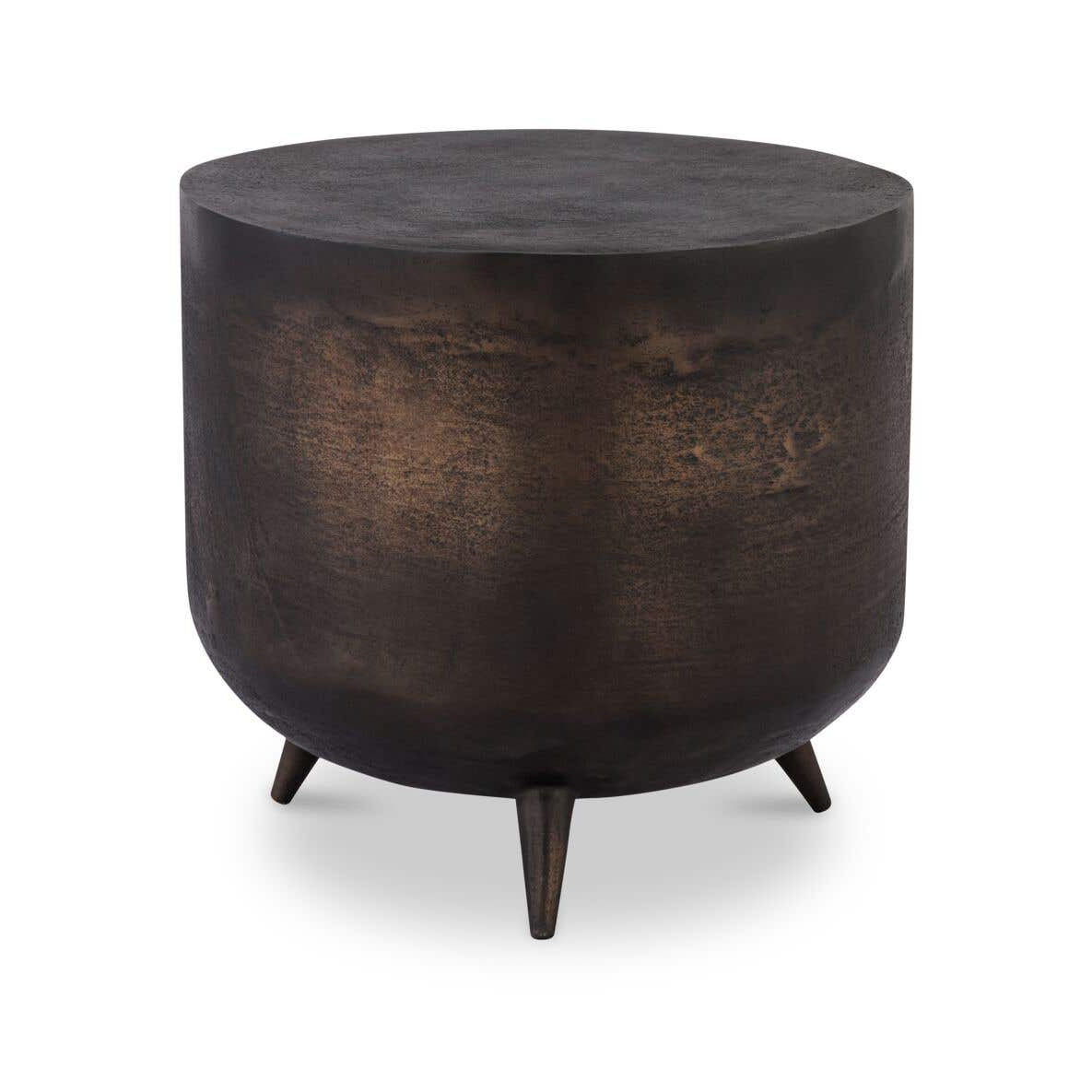 Keswick Accent Table in Bronze — aluminum detail