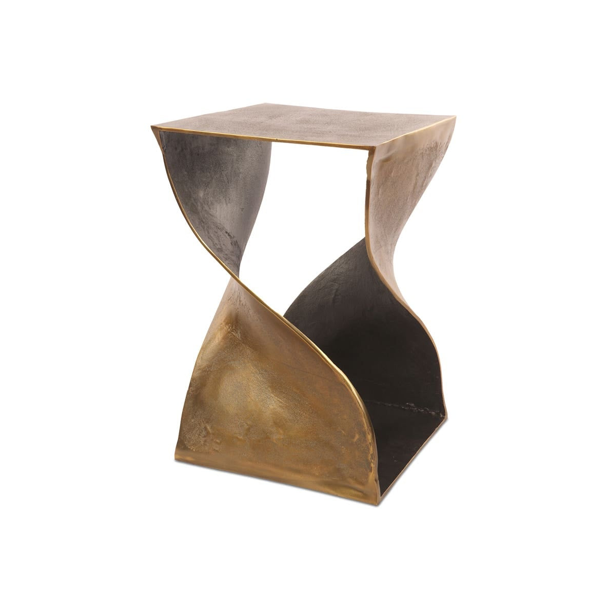 Thurso Accent Table in Brass — three-quarter view