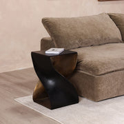 Thurso Accent Table in Black — styled in a living room