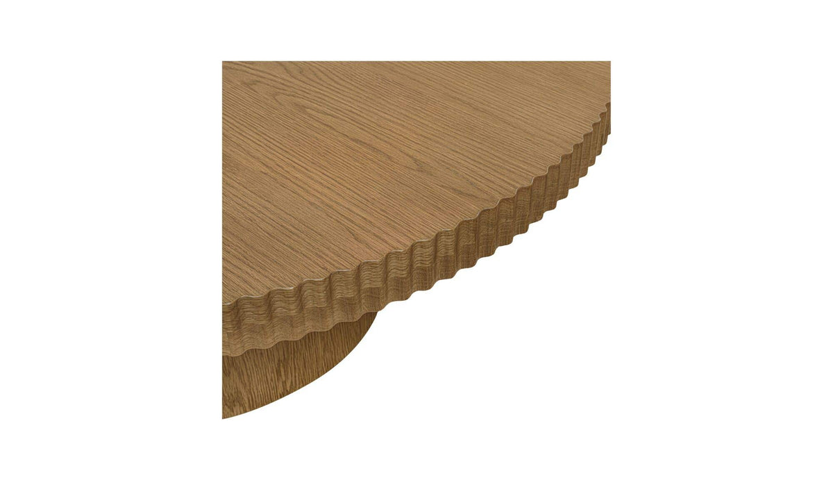 Lugano Coffee Table in Brown — solid oak edge detail