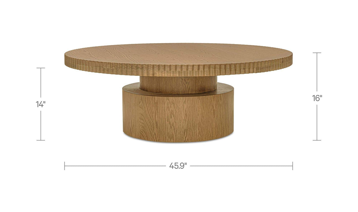Lugano Coffee Table in Brown — dimensions diagram, 45.9" × 45.9"
