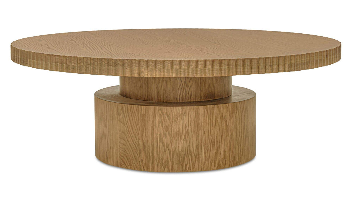 Lugano Coffee Table in Brown — solid oak edge, 45.9" × 45.9"