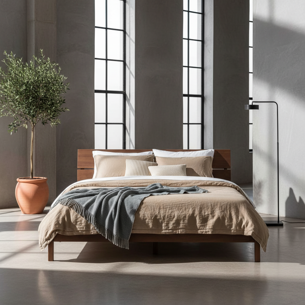 Vline 601 Acacia Wood Bed Frame