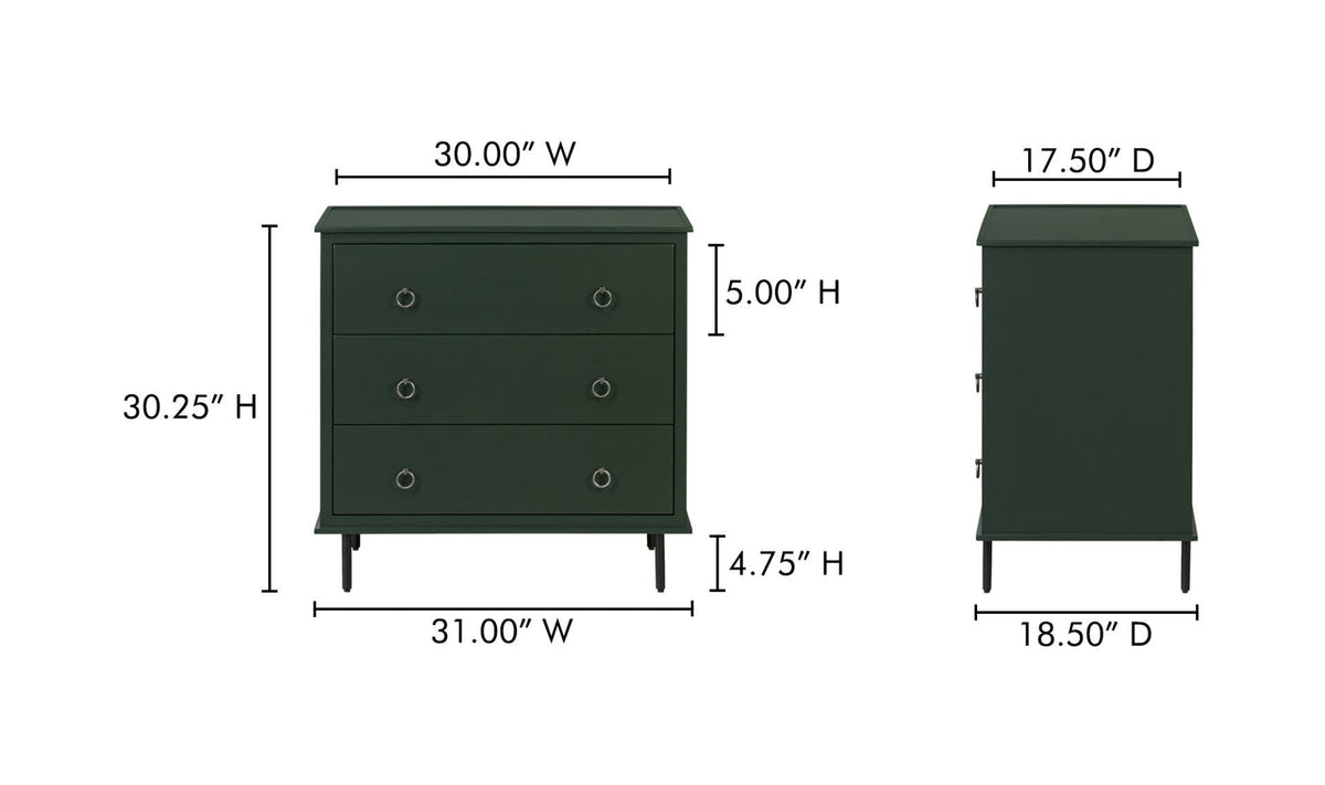 Rapallo 3 Drawer Nightstand - Altera