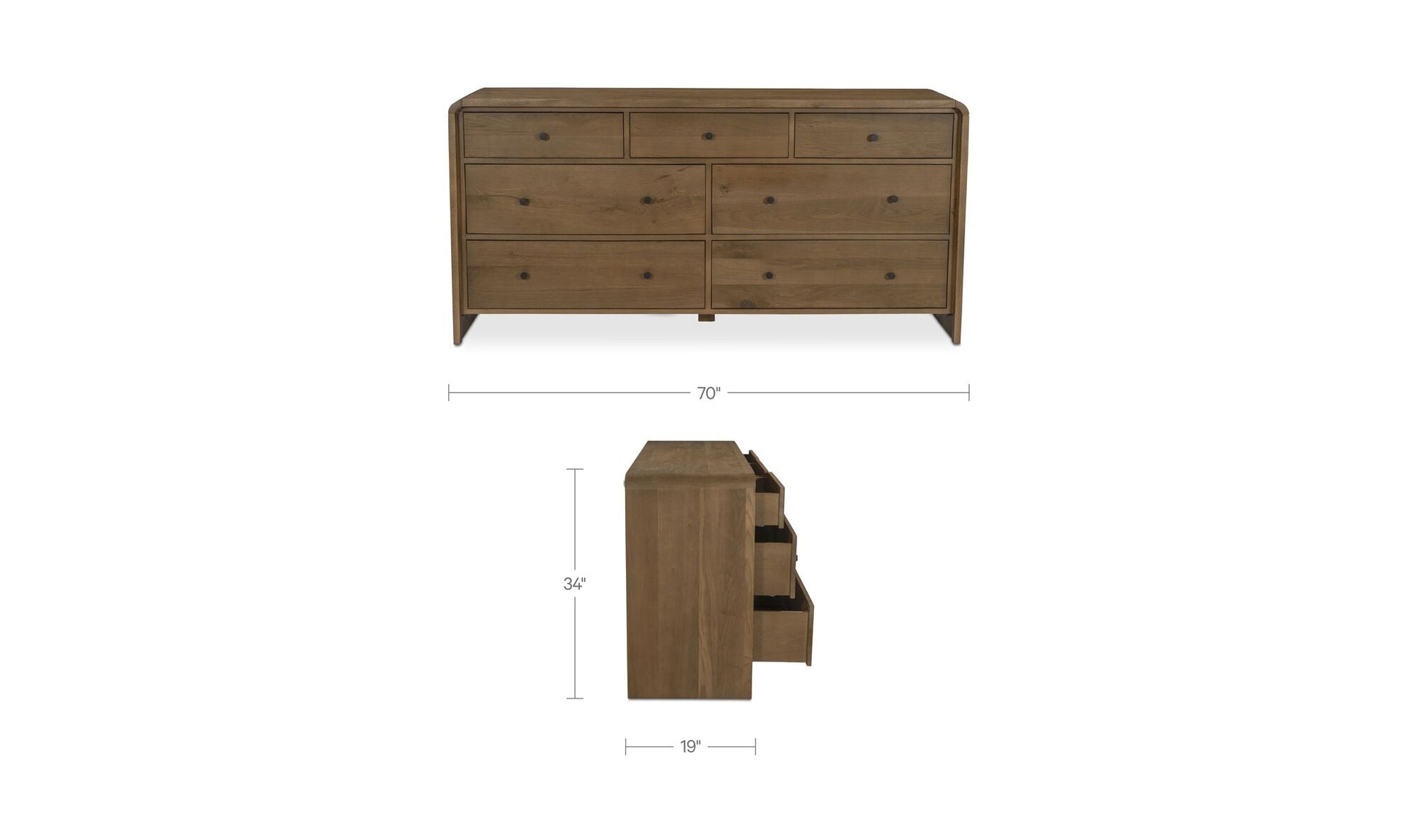 Rhodes 7 Drawer Dresser Oak - Altera