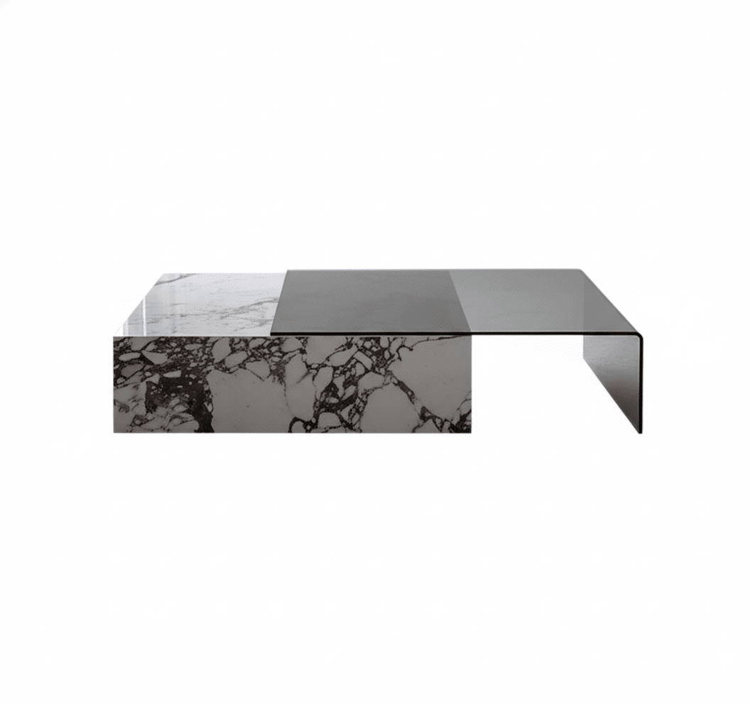 Rimini Dual - Surface Marble and Glass Table - Altera