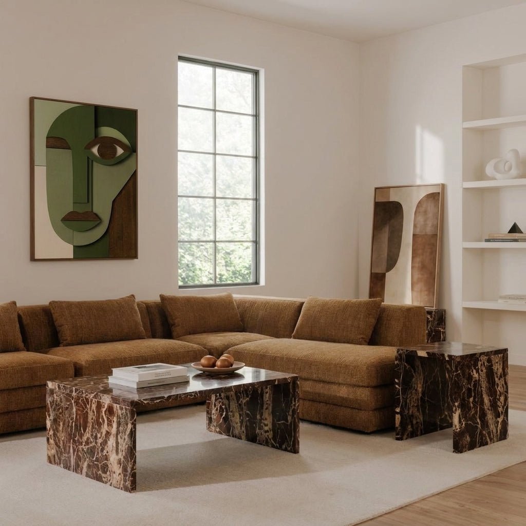 Riomaggiore Coffee Table & Accent Table (Rosso Levanto Color) - Altera