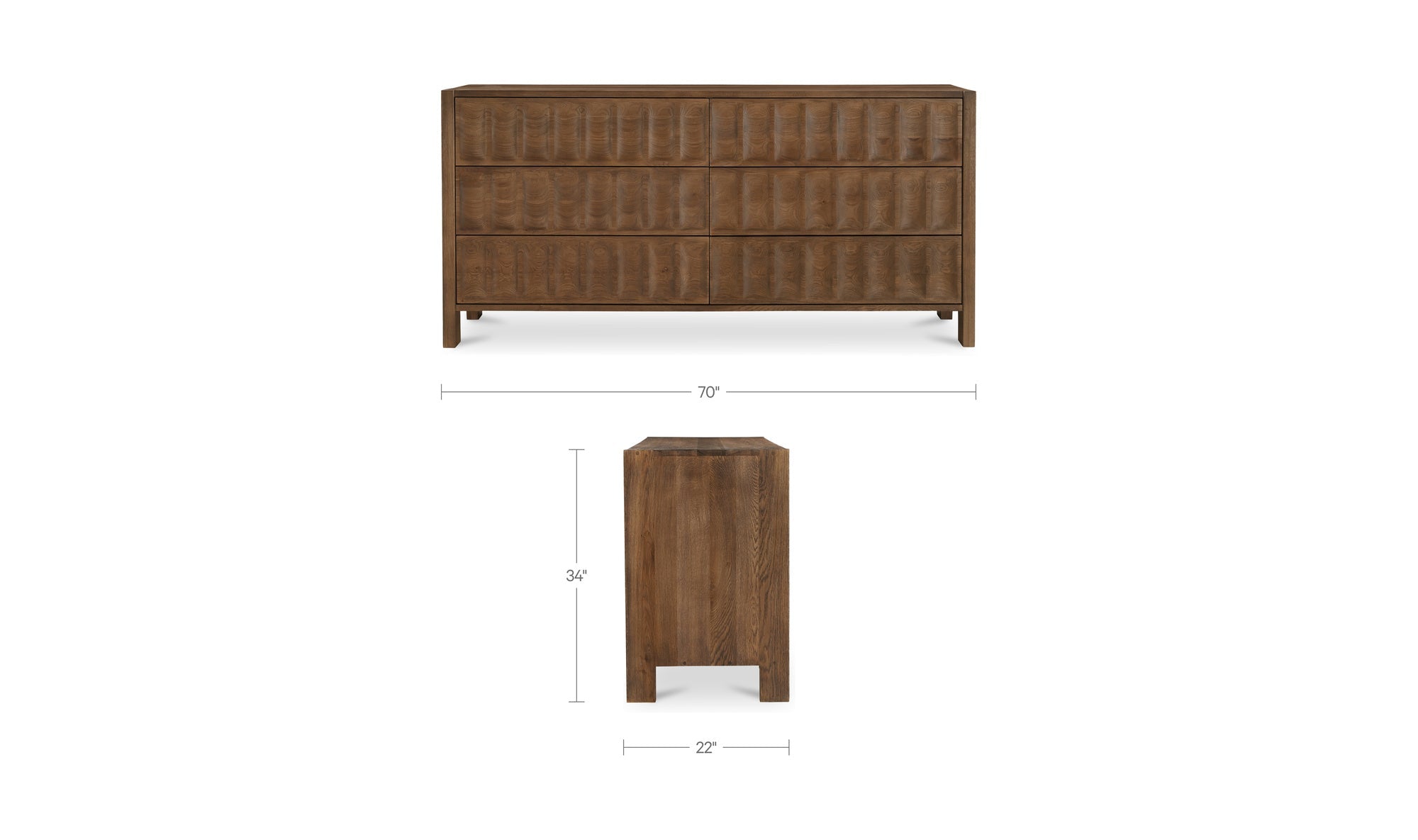 Ronan 6 Drawer Dresser Brown - Altera
