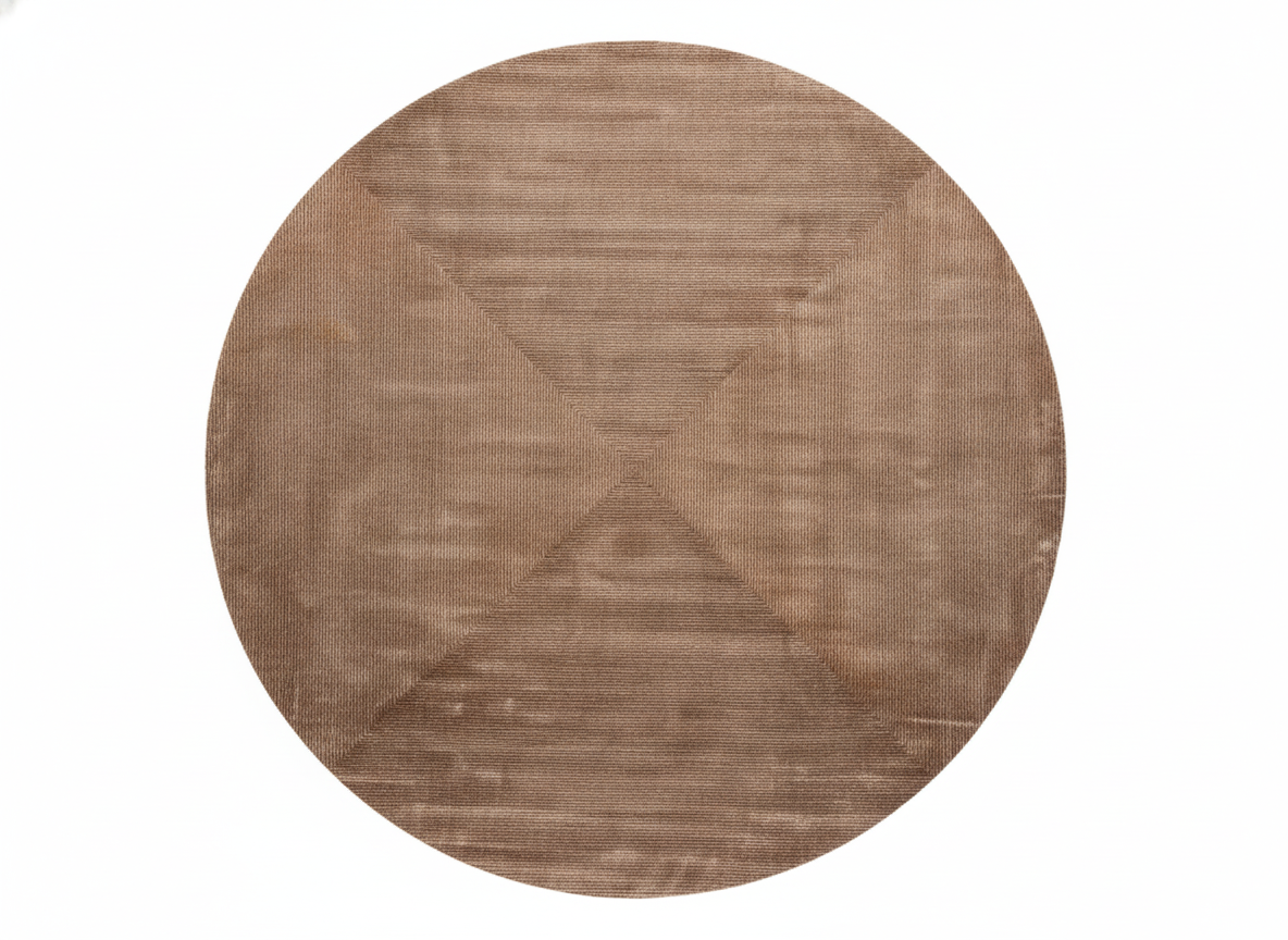 Japandi Style Handcrafted Round Rug
