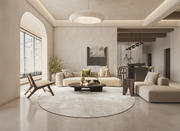 Wabi-Sabi Natural Tone Circular Wool Carpet