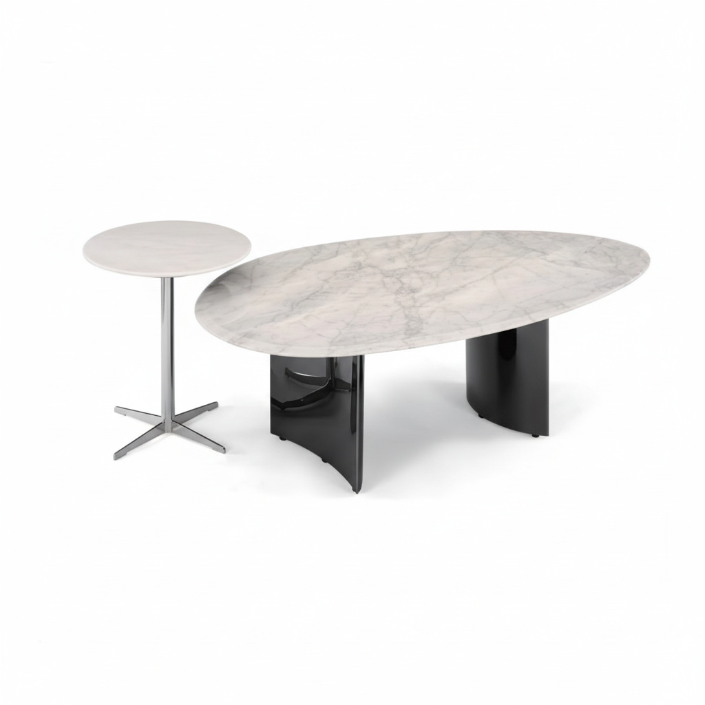 Apollo Marble and Chrome Accent Table Set