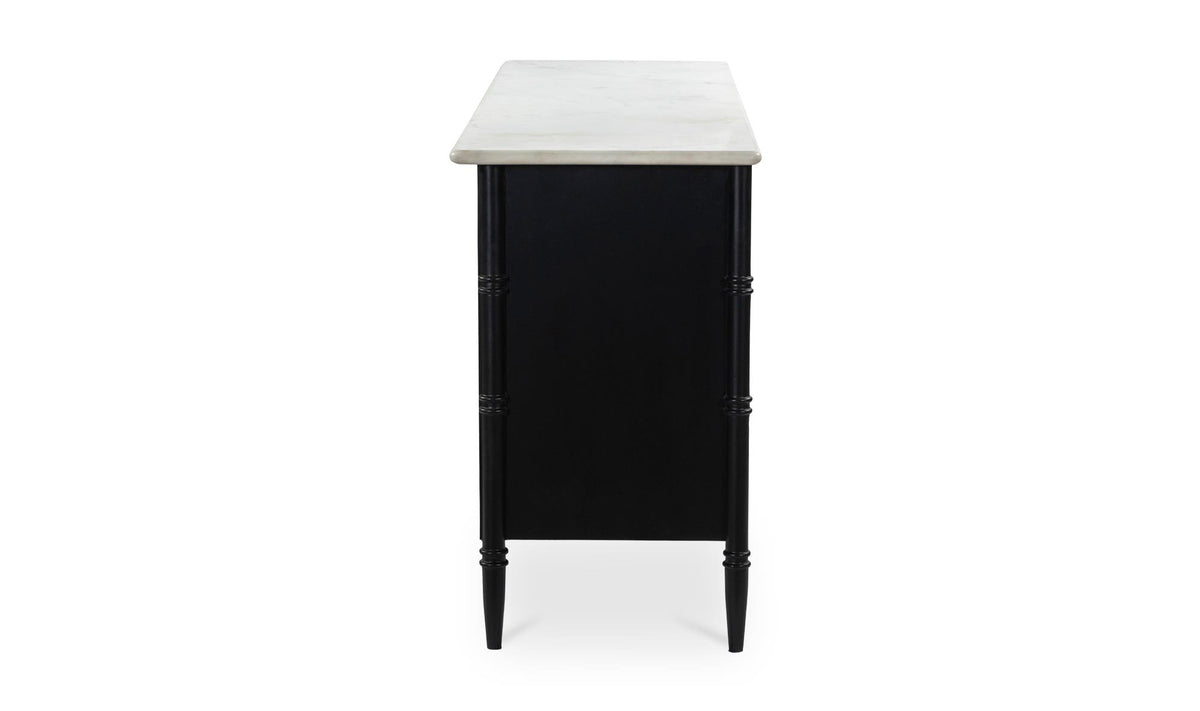 Eastport 6 Drawer Dresser in Black, banswara marble detail, view 4