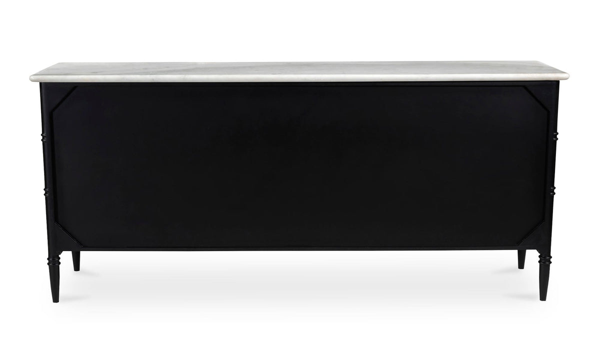 Eastport 6 Drawer Dresser in Black, banswara marble detail, view 5