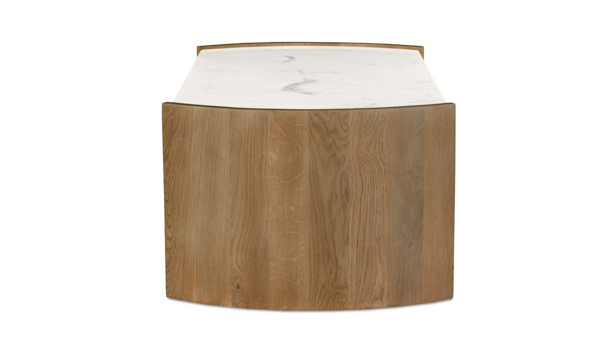 Fermoy Coffee Table in White — side profile