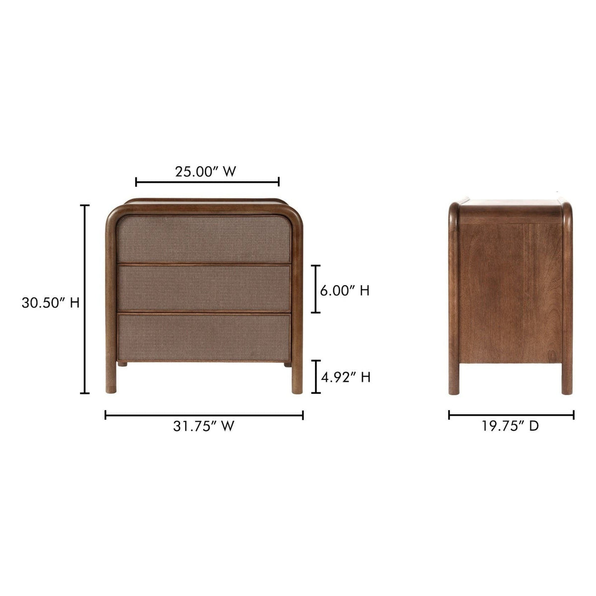 Runswick 3 Drawer Nightstand - Altera