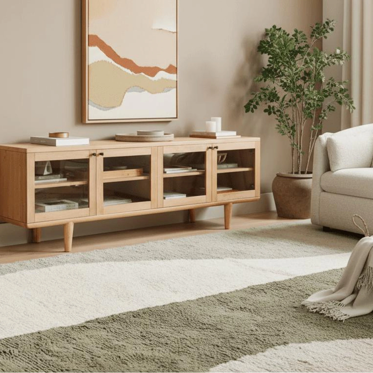 Sage River Flow Plush Area Carpet - Altera