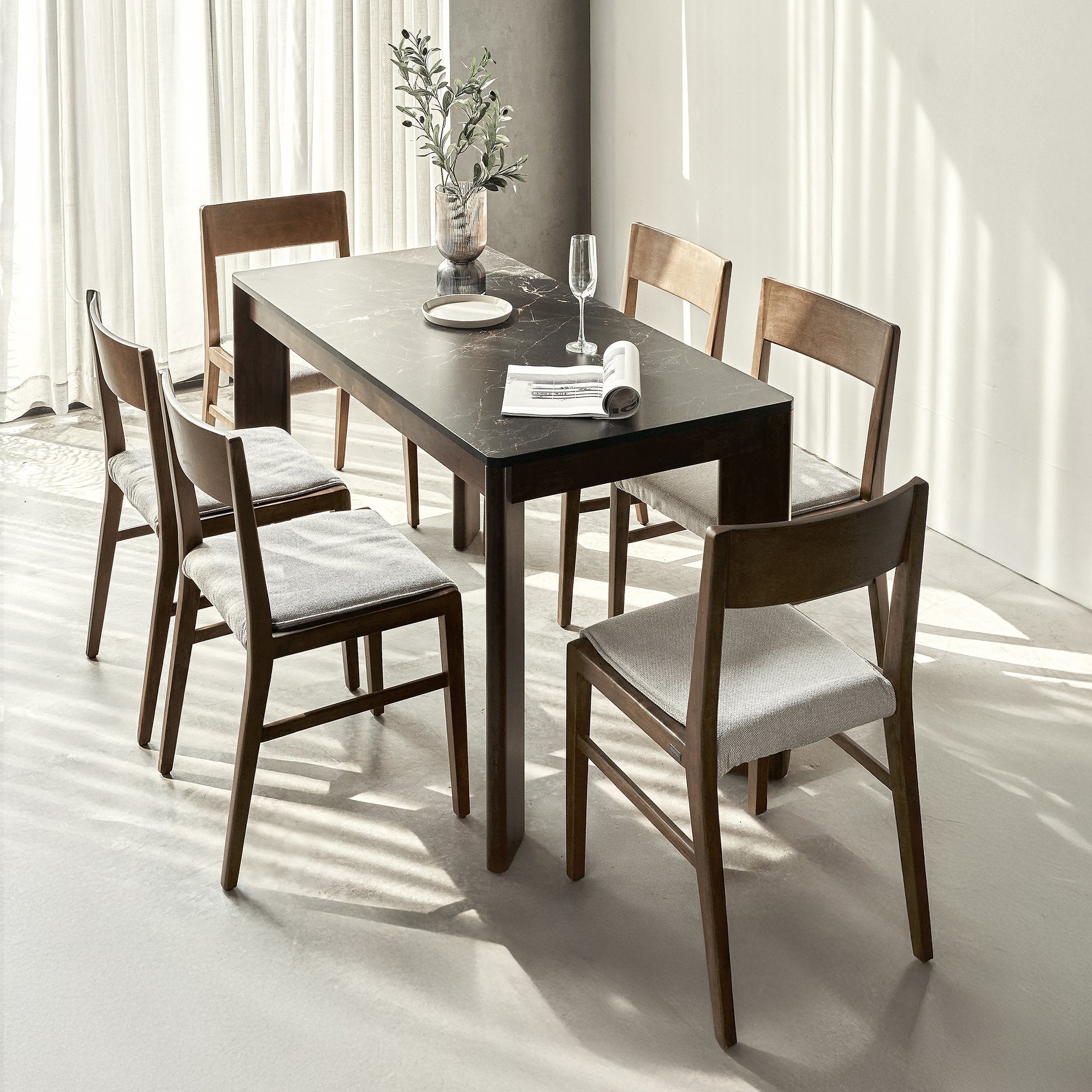 Scania Stone Dining Table Set - Altera