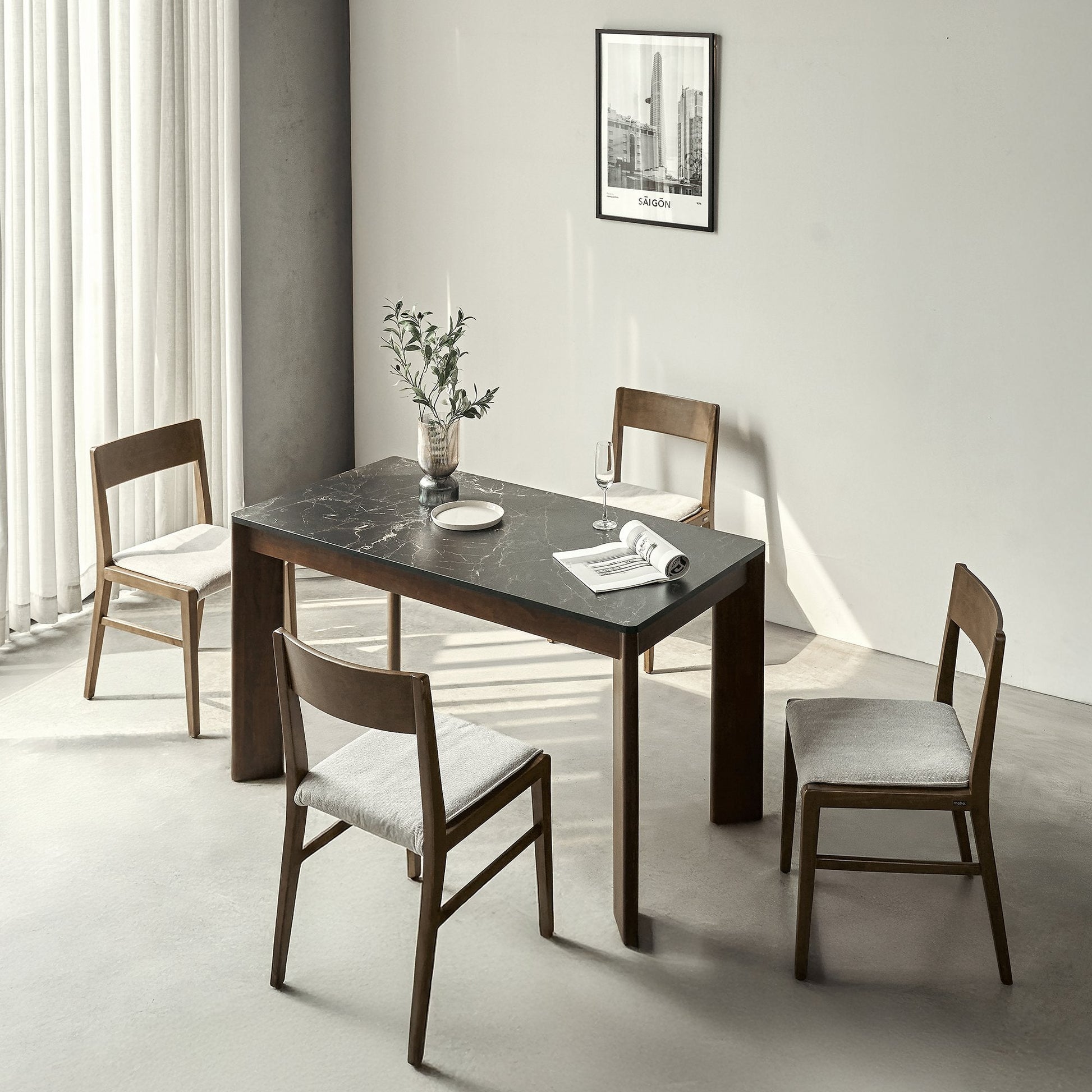 Scania Stone Dining Table Set - Altera