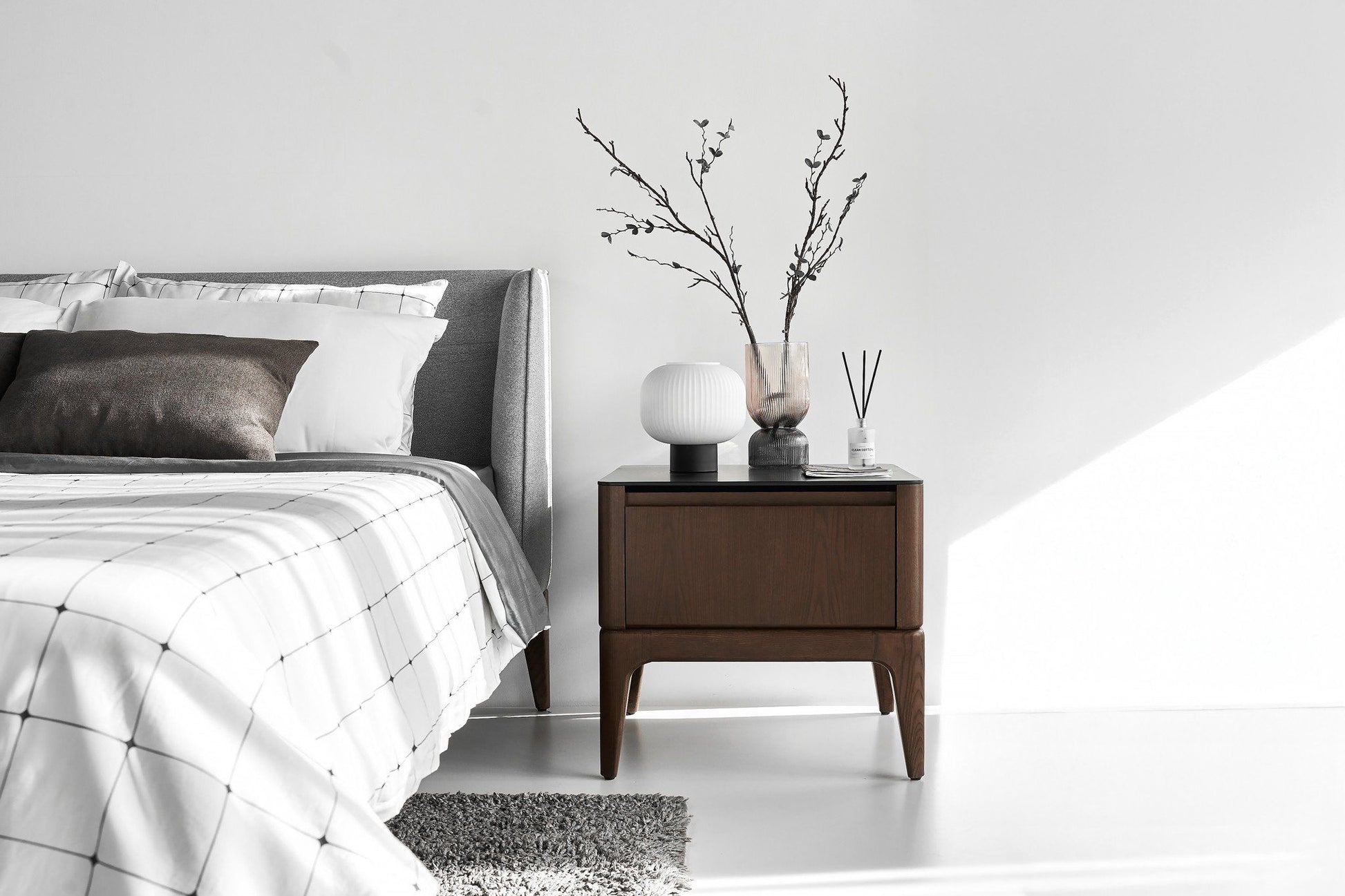 Scarlet Modern Ash Wood Nightstand - Altera