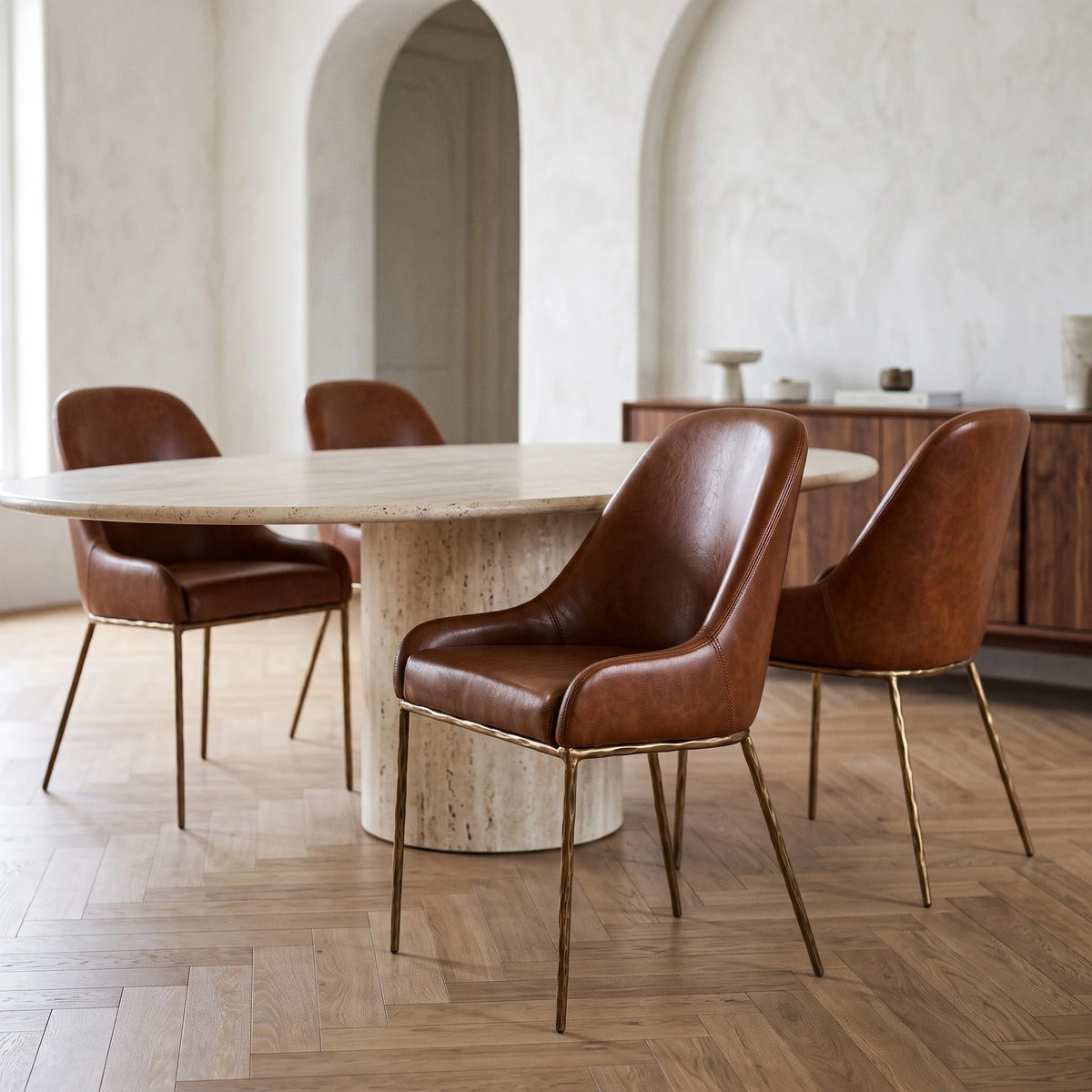 Segovia Leather Dining Chair in a room - Altera