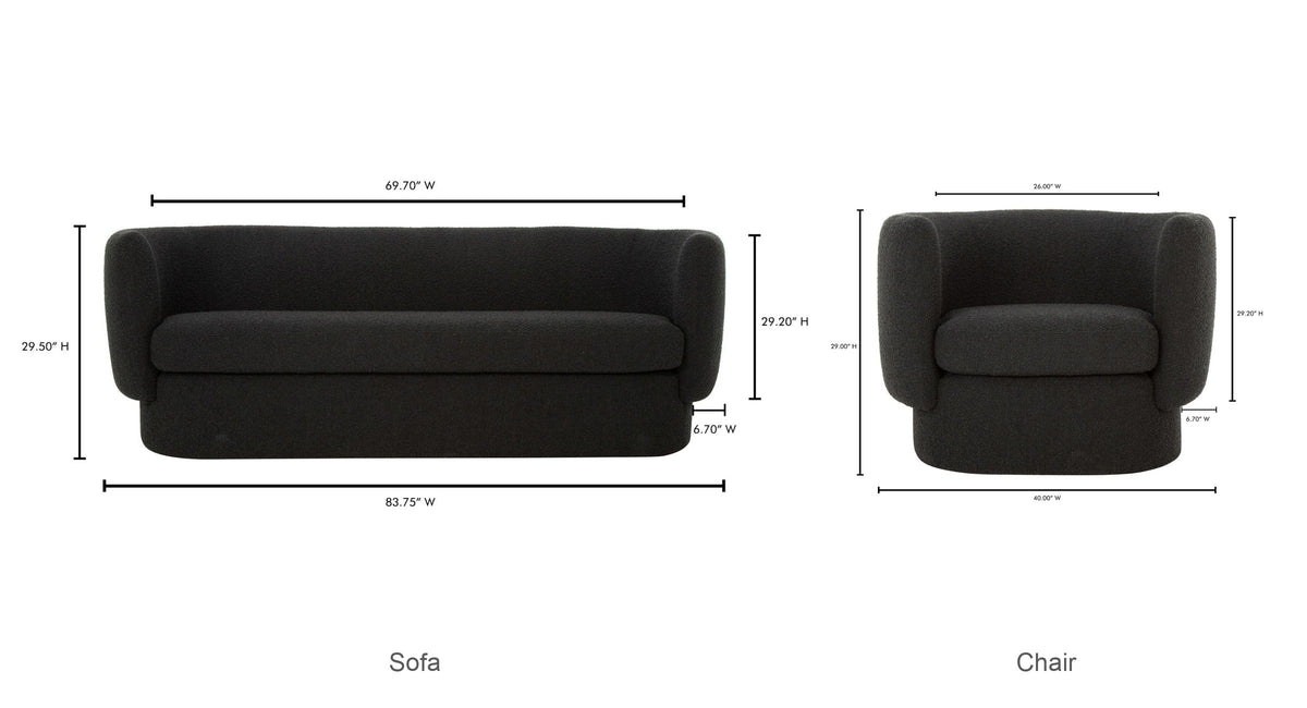 Sofa + 1 Chair dimensions