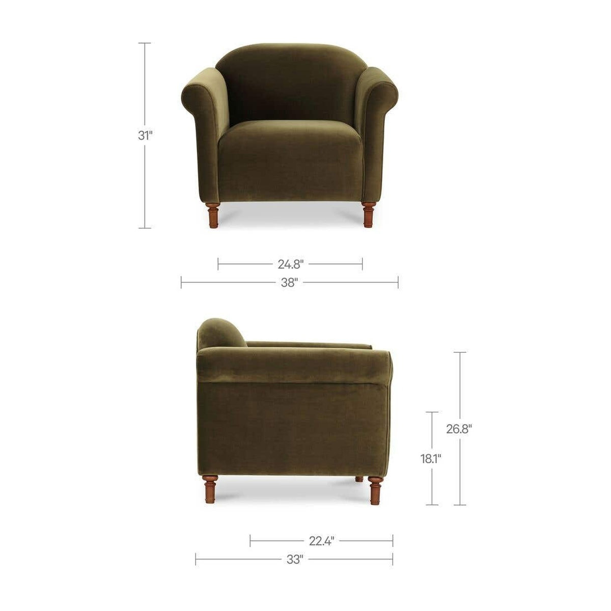Accent Chair Only dimensions